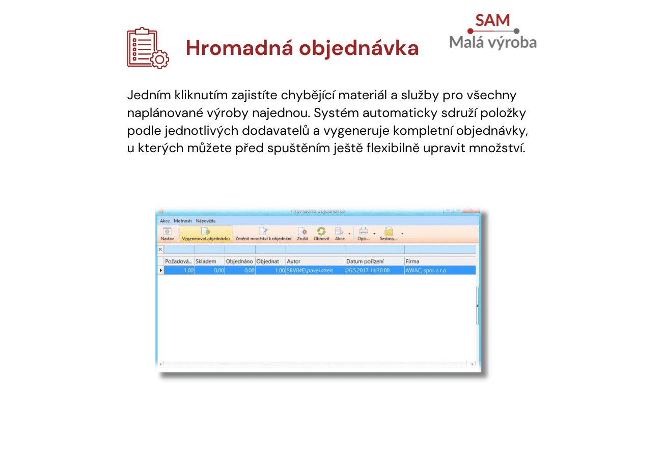 SAM Malá výroba 4