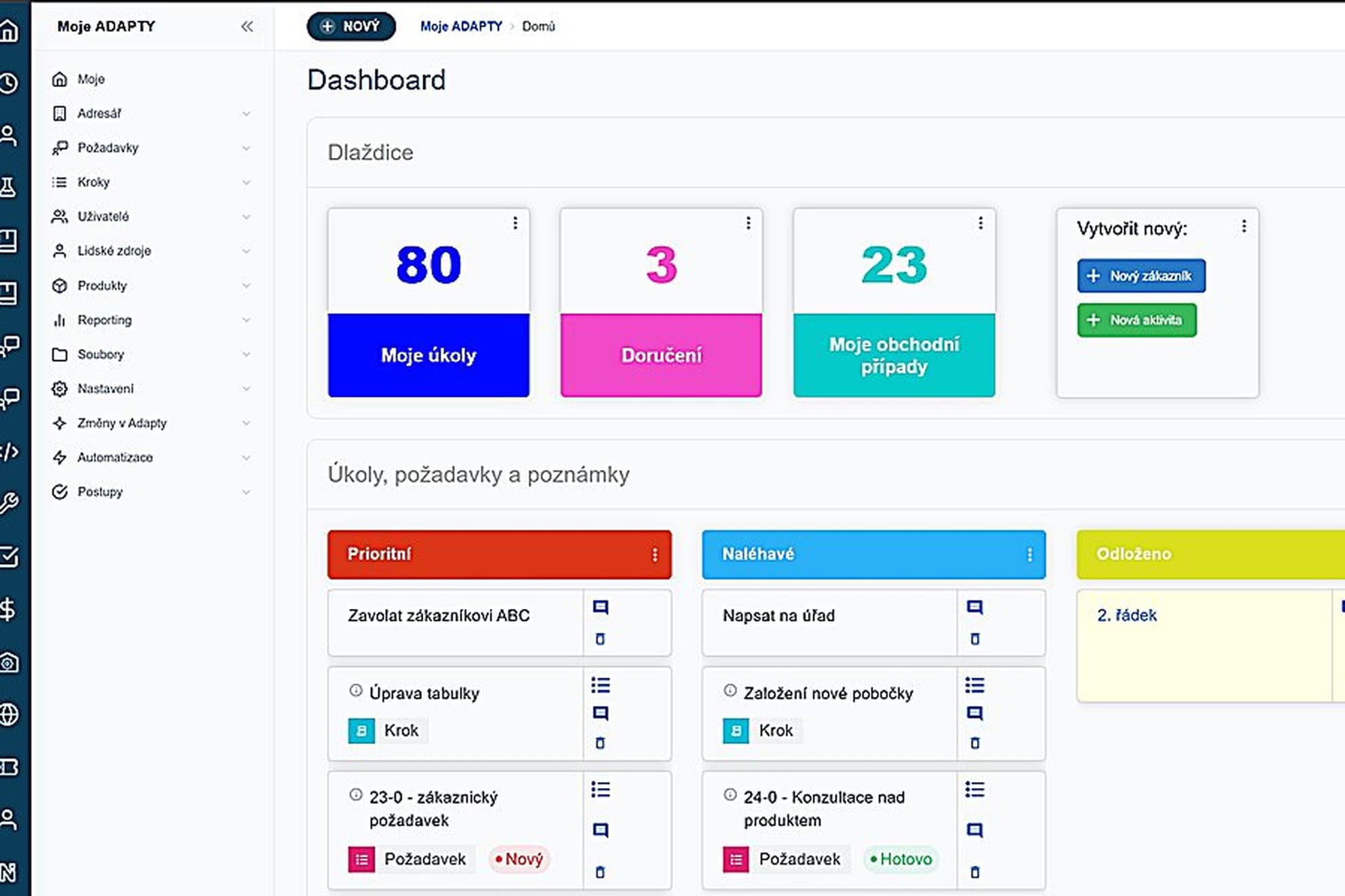 ADAPTY CRM & Zakázky 4