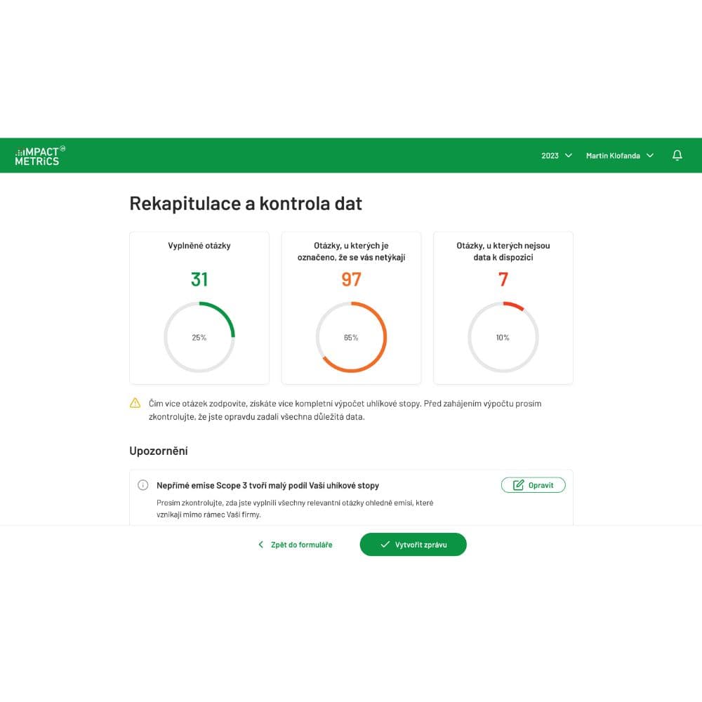 Kalkulačka CO2 stopy 5